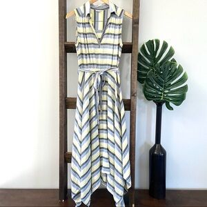 Max Studio linen blend midi dress sz S
